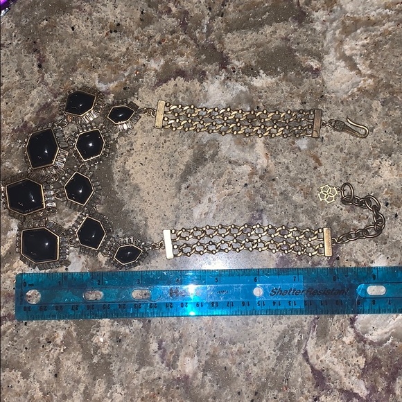 Navy and antique gold Ann Taylor necklace - Picture 3 of 3